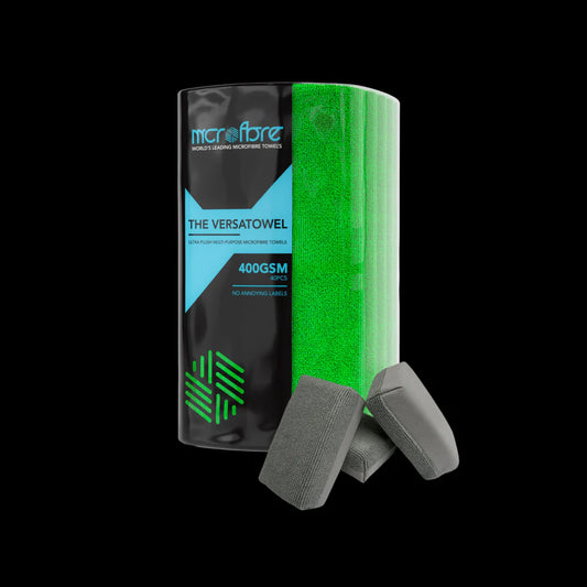 Green car cleaning cloths for car cleaning near me. Car Wash Kit includes ceramic coating applicators for ceramic vehicle coating