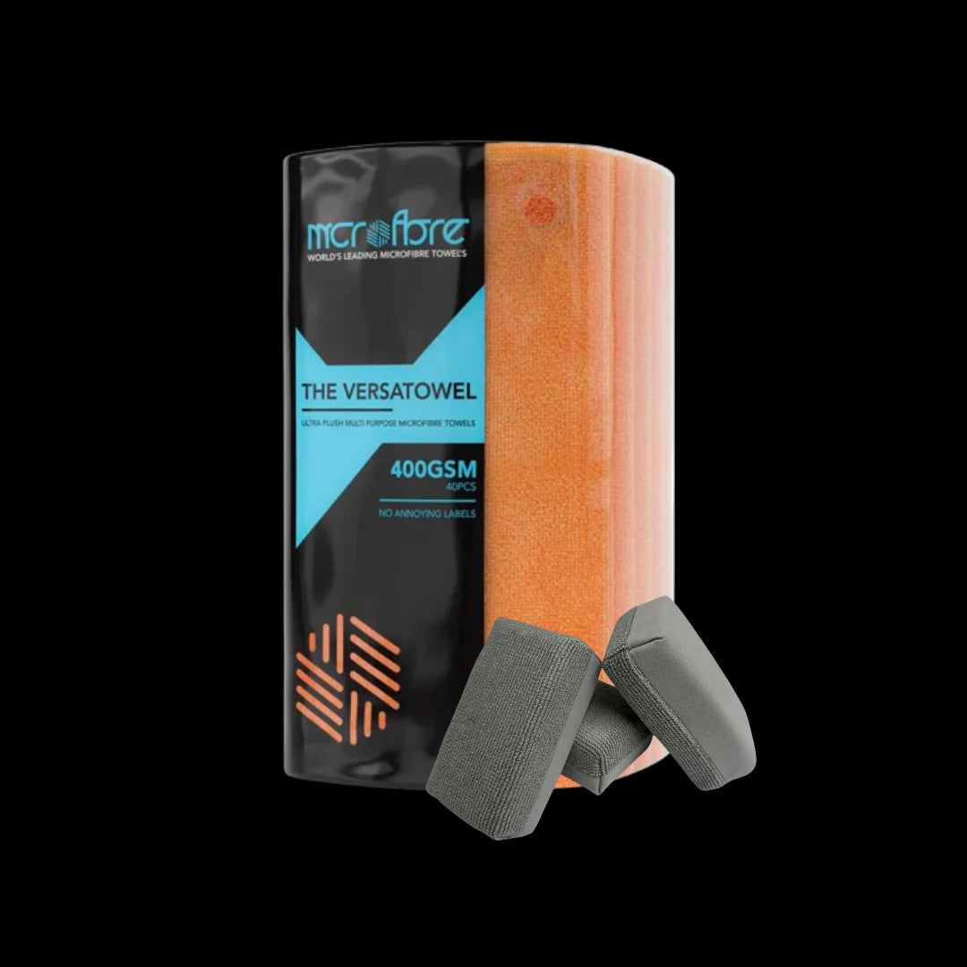 Orange car cleaning cloths for car cleaning near me. Car Wash Kit includes ceramic coating applicators for ceramic vehicle coating