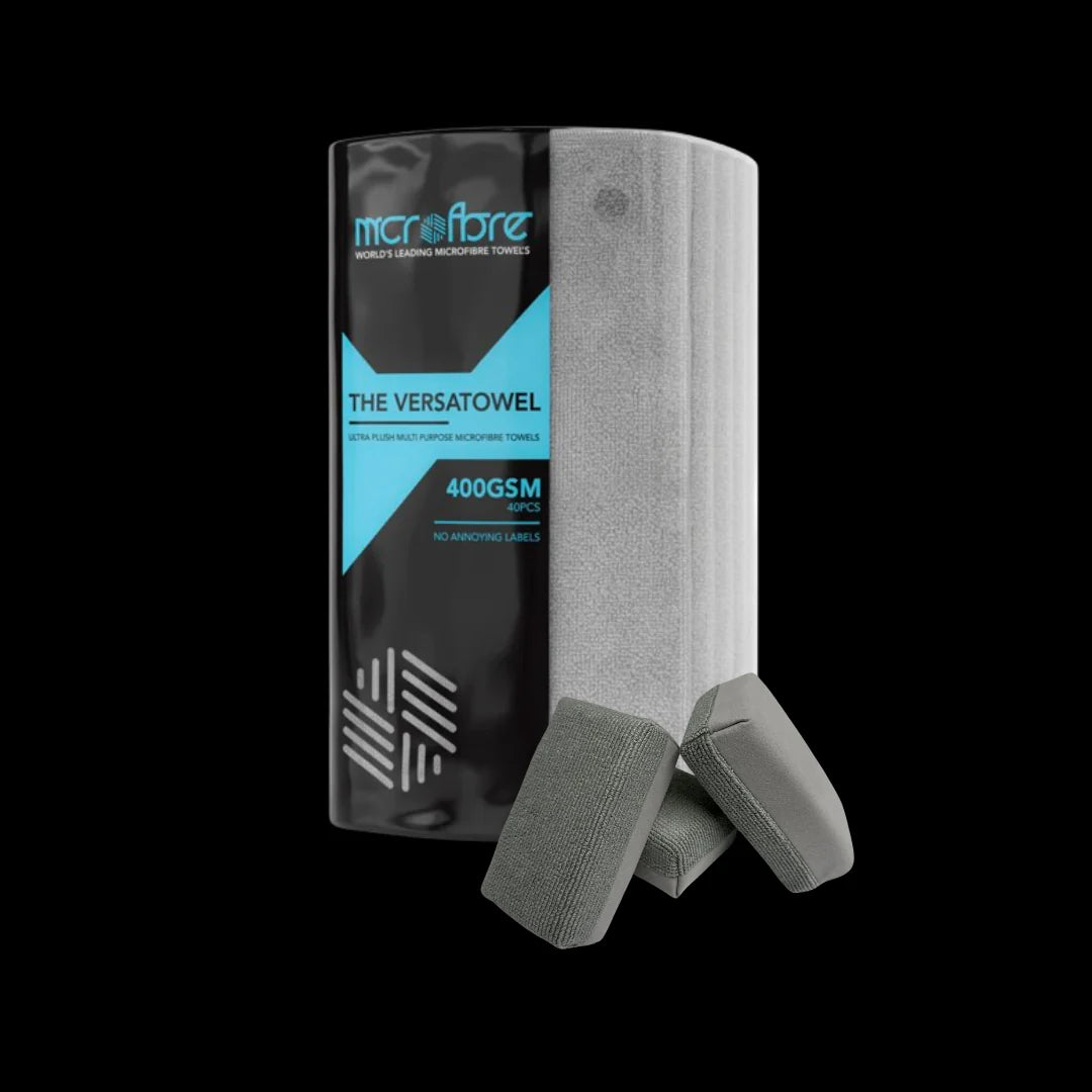 Grey car cleaning cloths for car cleaning near me. Car Wash Kit includes ceramic coating applicators for ceramic vehicle coating