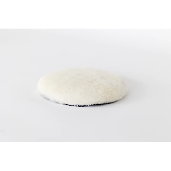 White microfibre lambswool polishing pad for car polishing