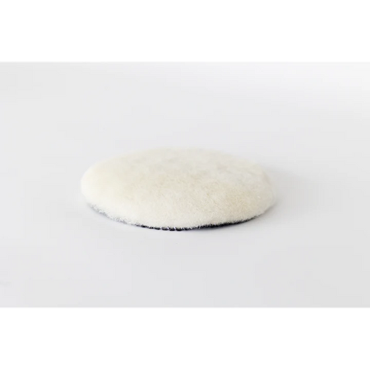 White microfibre lambswool polishing pad for car polishing