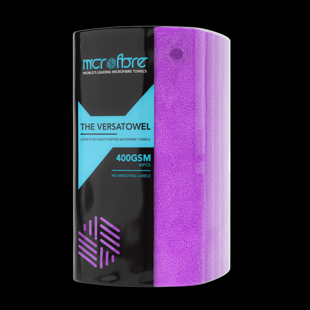 Purple mcrofbre cloths for car cleaning and car interior cleaning