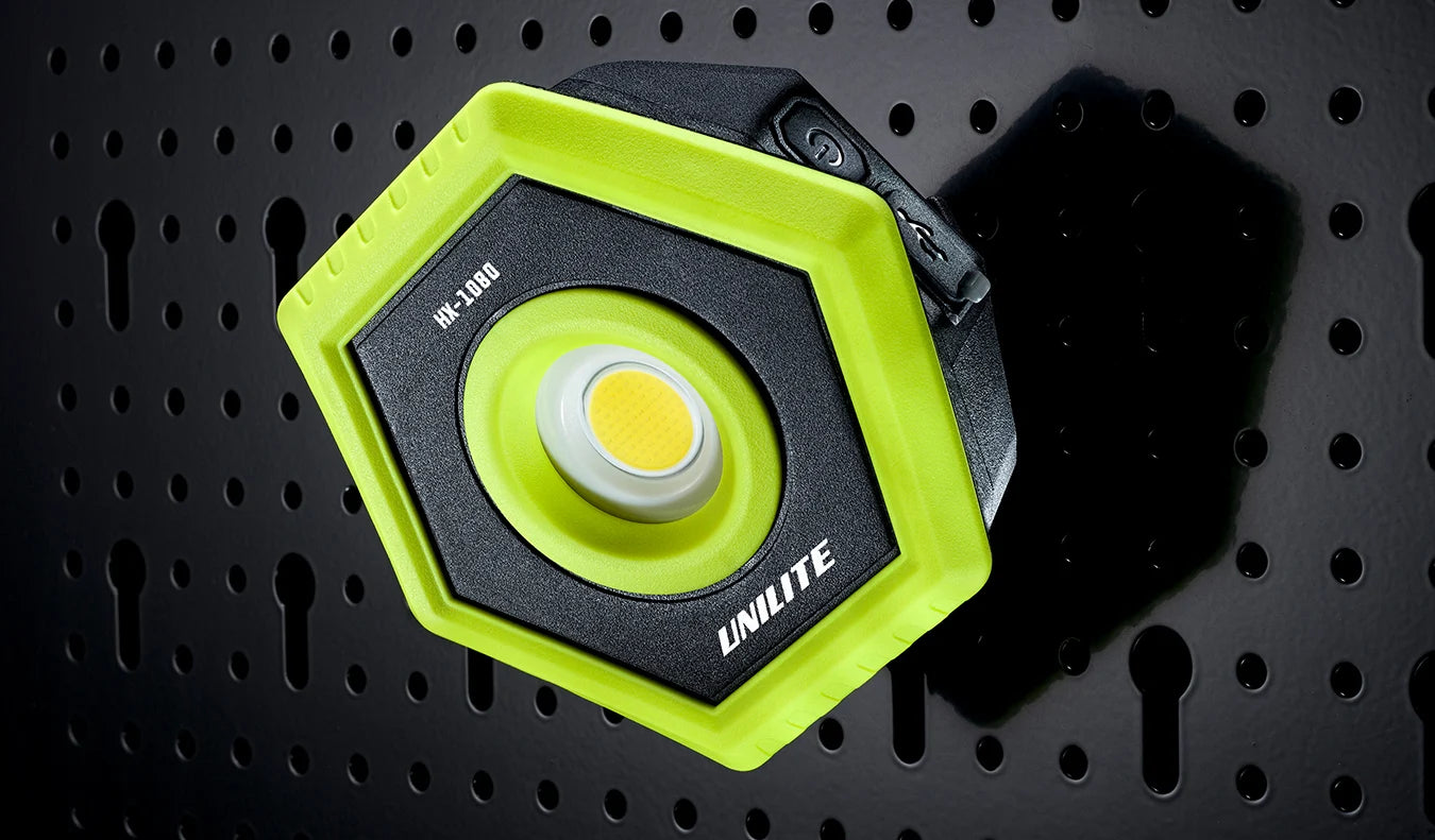 Unilite HX-1080 professional LED work light for car detailing, paint inspection and workshop lighting.