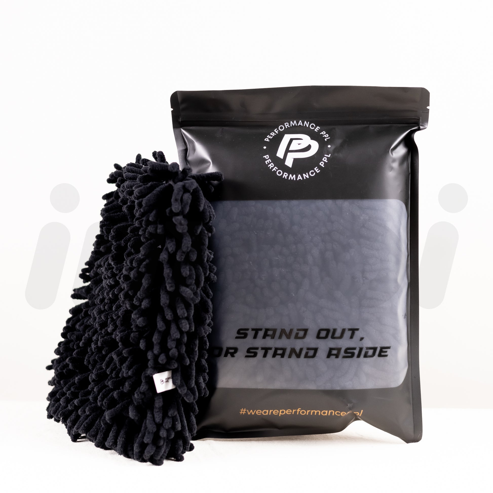 Performance PPL car wash pad, front facing with packaging car cleaning brush