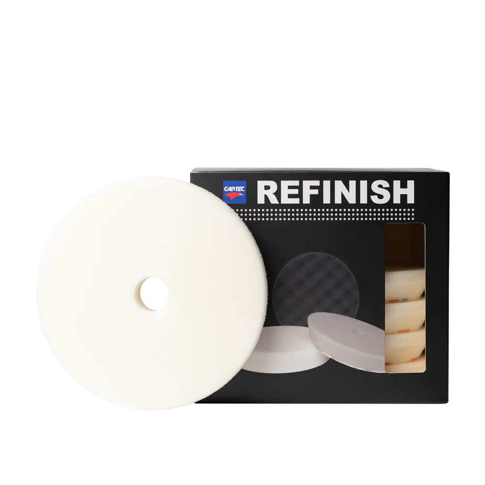 Cartec Refinish white polishing pads for machine polishing, paint correction and professional car detailing