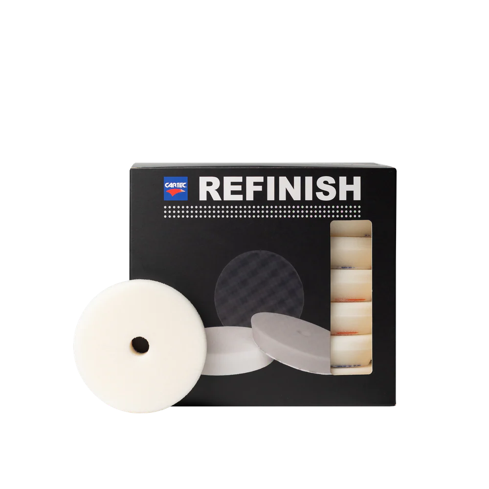 Cartec Refinish white foam polishing pads for machine polishing, paint correction and professional car detailing