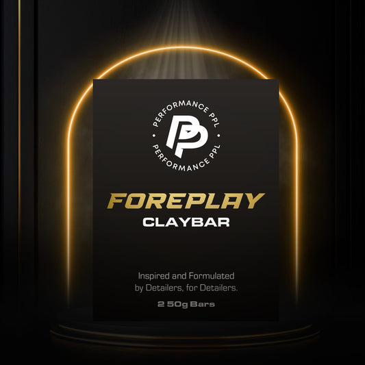 Performance PPL Foreplay Clay Bar packaging for professional car detailing. Premium automotive clay bar designed to remove bonded contaminants, prepare paintwork for polishing, enhance paint correction and deliver a smooth, clean vehicle finish