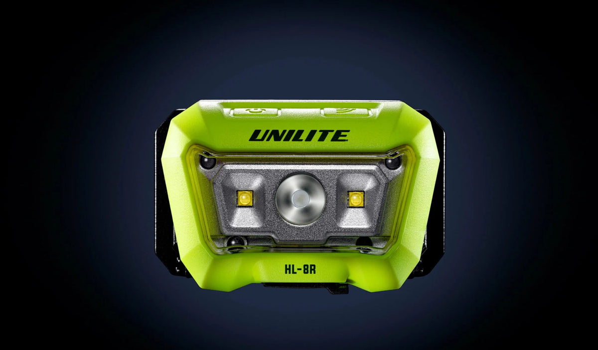 Unilite HL-8R LED head torch providing hands-free illumination for professional car cleaning and detailing work.