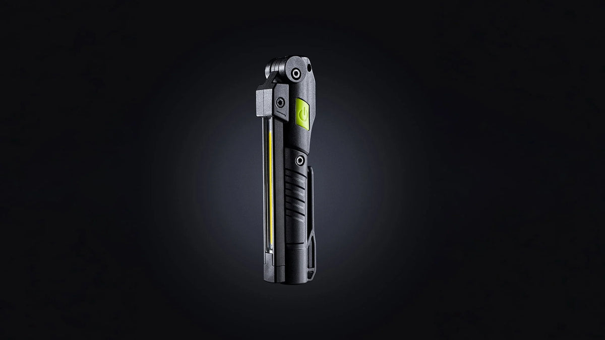 Unilite IL-175R rechargeable folding LED inspection light for checking vehicle paintwork during polishing and car detailing.