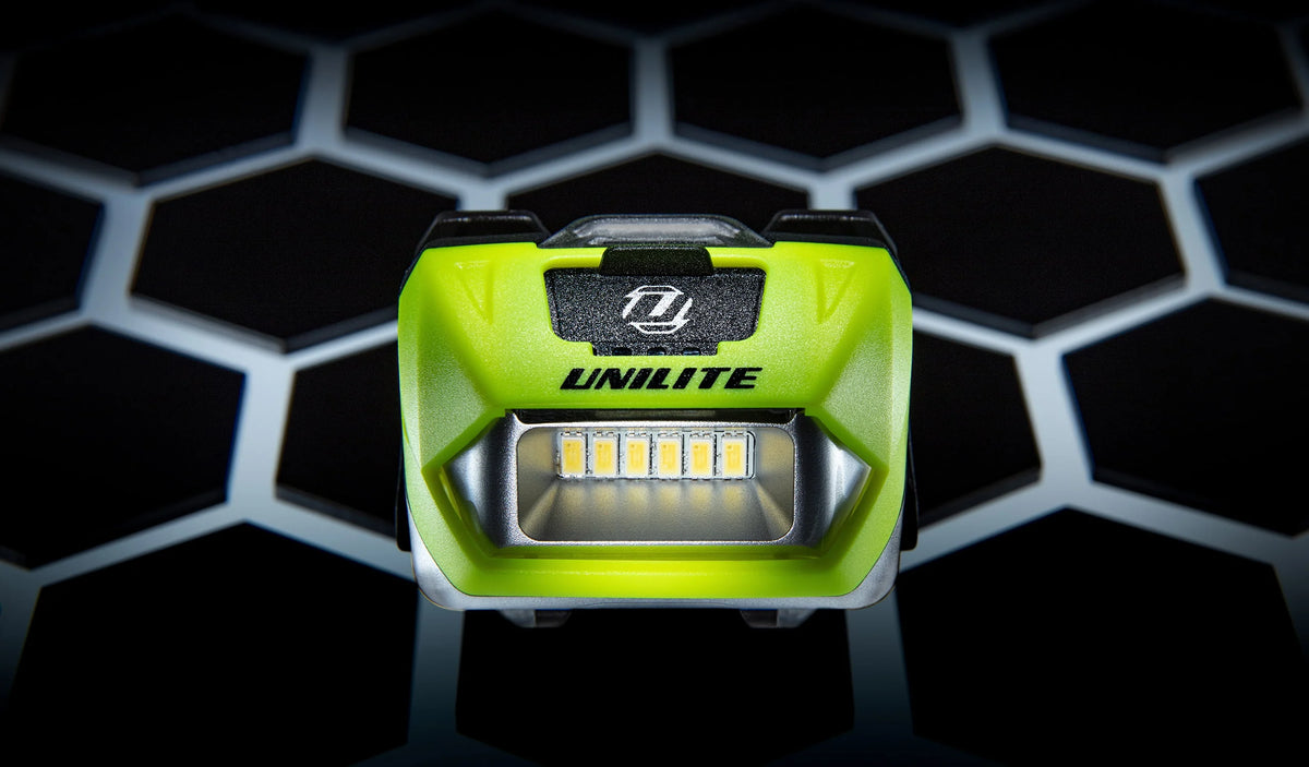 Unilite rechargeable LED headtorch for hands-free lighting during car cleaning, valeting and polishing and professional detailing.