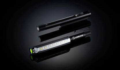 Unilite PL-3 slim LED inspection light for checking imperfections in vehicle paintwork during professional car cleaning and detailing.