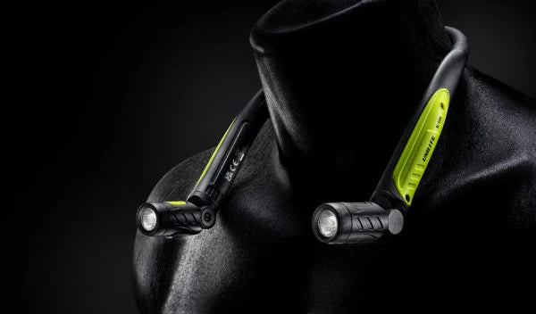 Unilite wearable LED neck light providing hands-free illumination for car cleaning, detailing and paintwork inspection